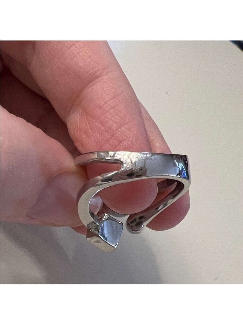 Lia Sophia Comet Ring Silver Tone with Teal White Blue & Green Stones Size 8 - Picture 5 of 7